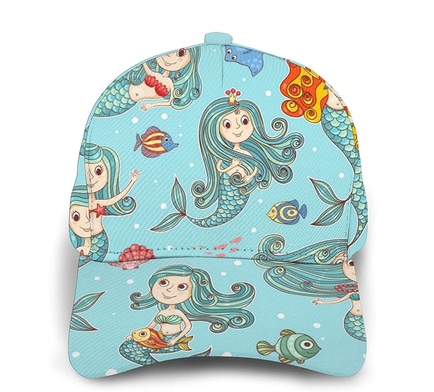 Marine Sea Life Print Classic Baseball 3D Cap Adjustable Twill Sports Dad Hats for Unisex Trucker Hats Custom Hats Gifts For Men & Women