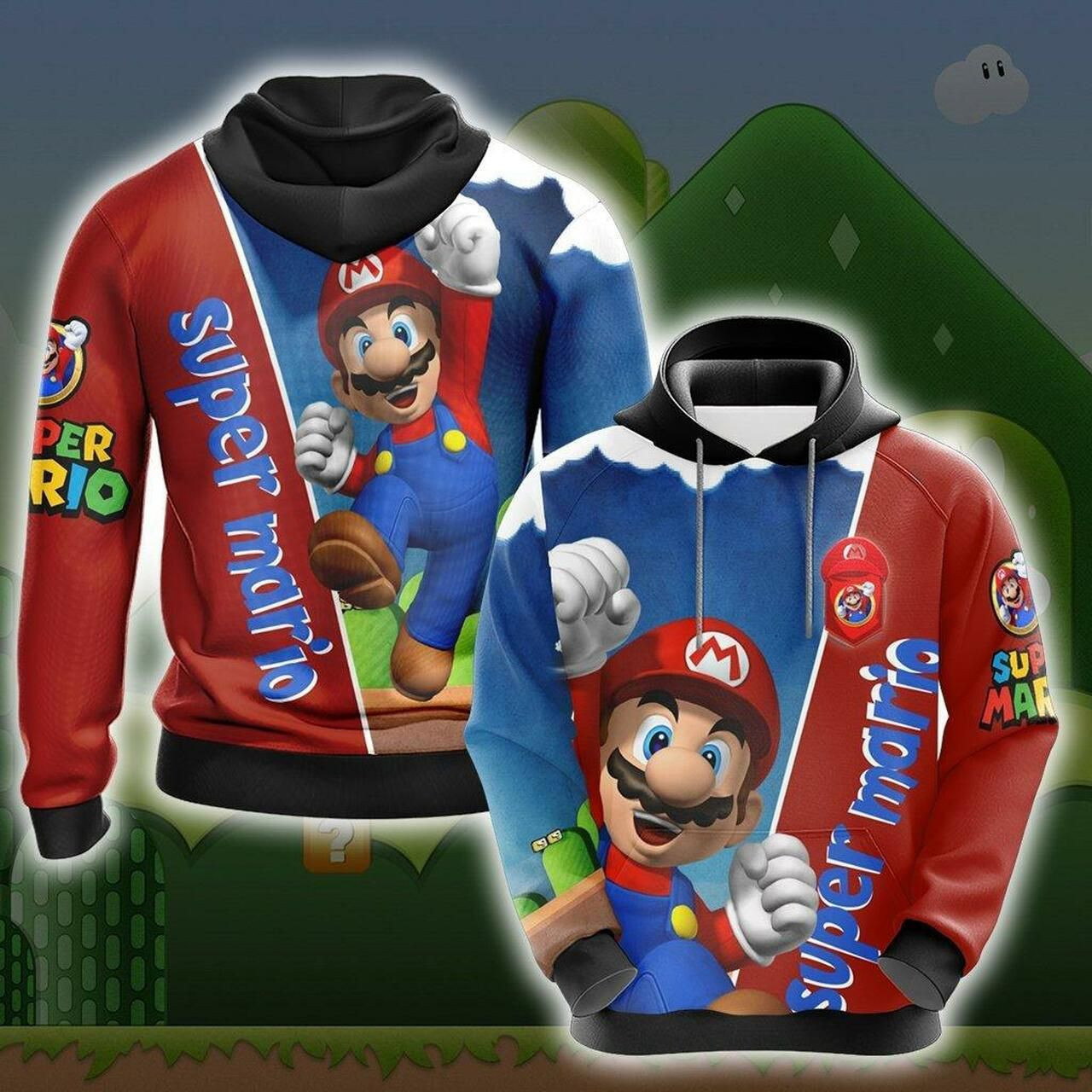 Mario Bros Unisex 3D All Over Print Hoodie, Zip Hoodie