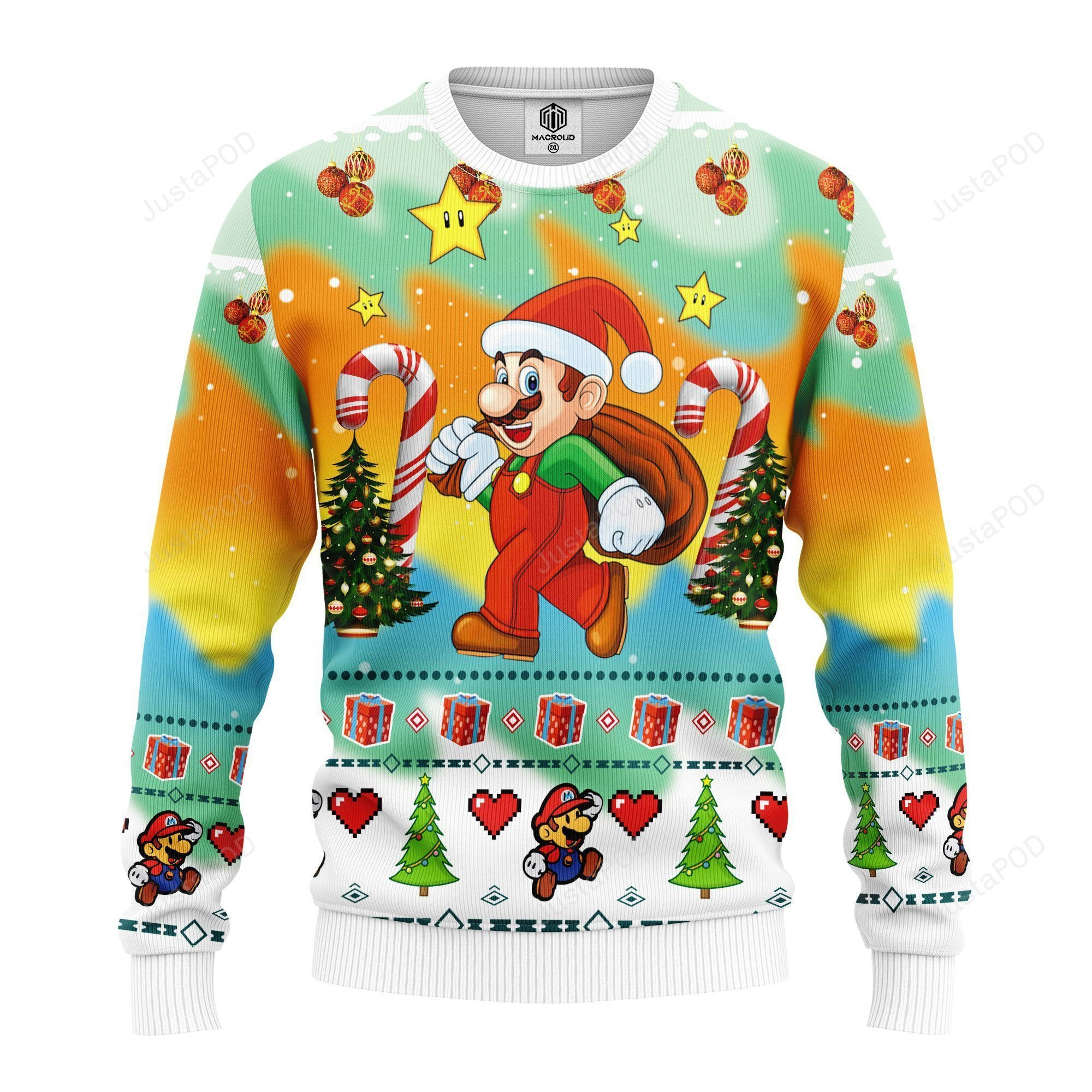 Mario Ugly Christmas Sweater Adult 3D Funny Matching for family