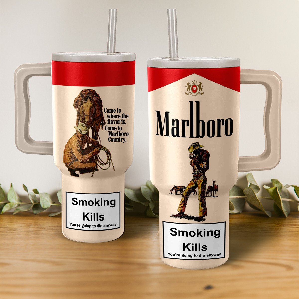 Marlboro Cigarette Custom Stanley Cup 40 oz 30 oz Tumbler With HandleTVC2301274