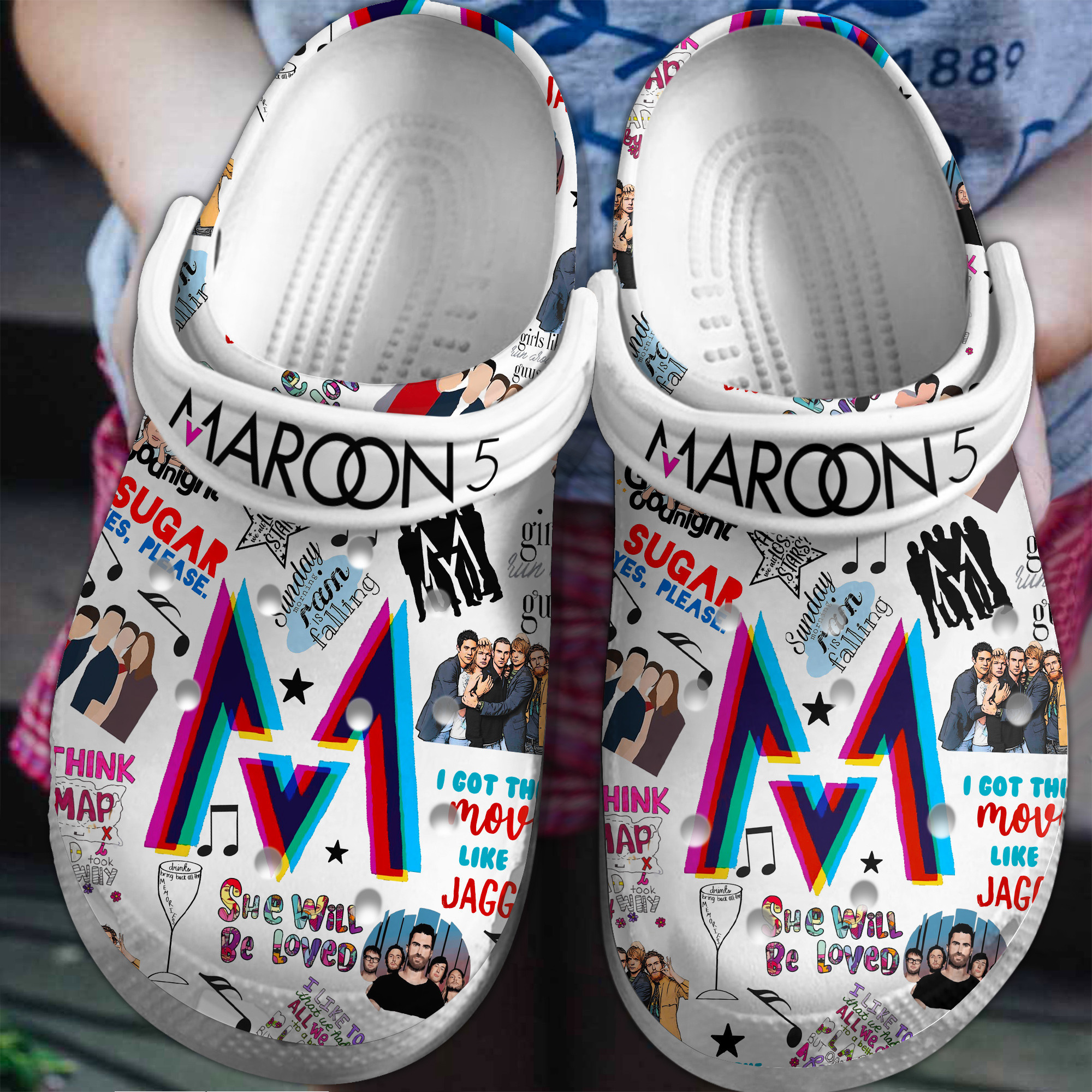 Maroon 5 Music Crocs Crocband Clogs Shoes Comfortable For Men Women and Kids