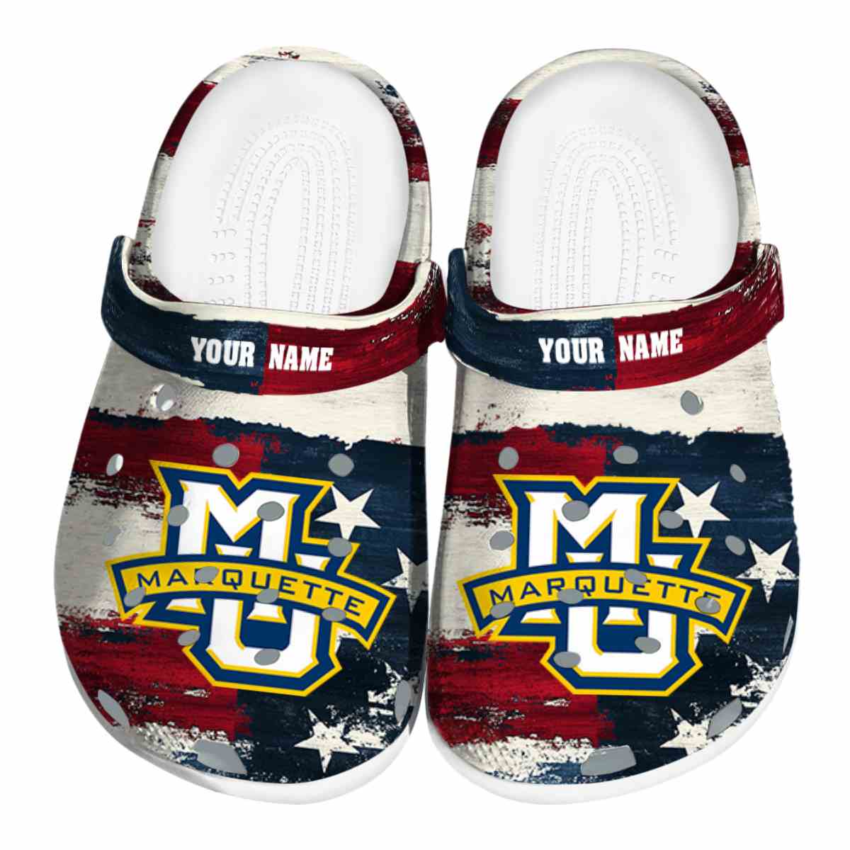 Marquette Golden Eagles NCAA Sport Crocs Crocband Clogs Shoes Comfortable For Men Women and Kids