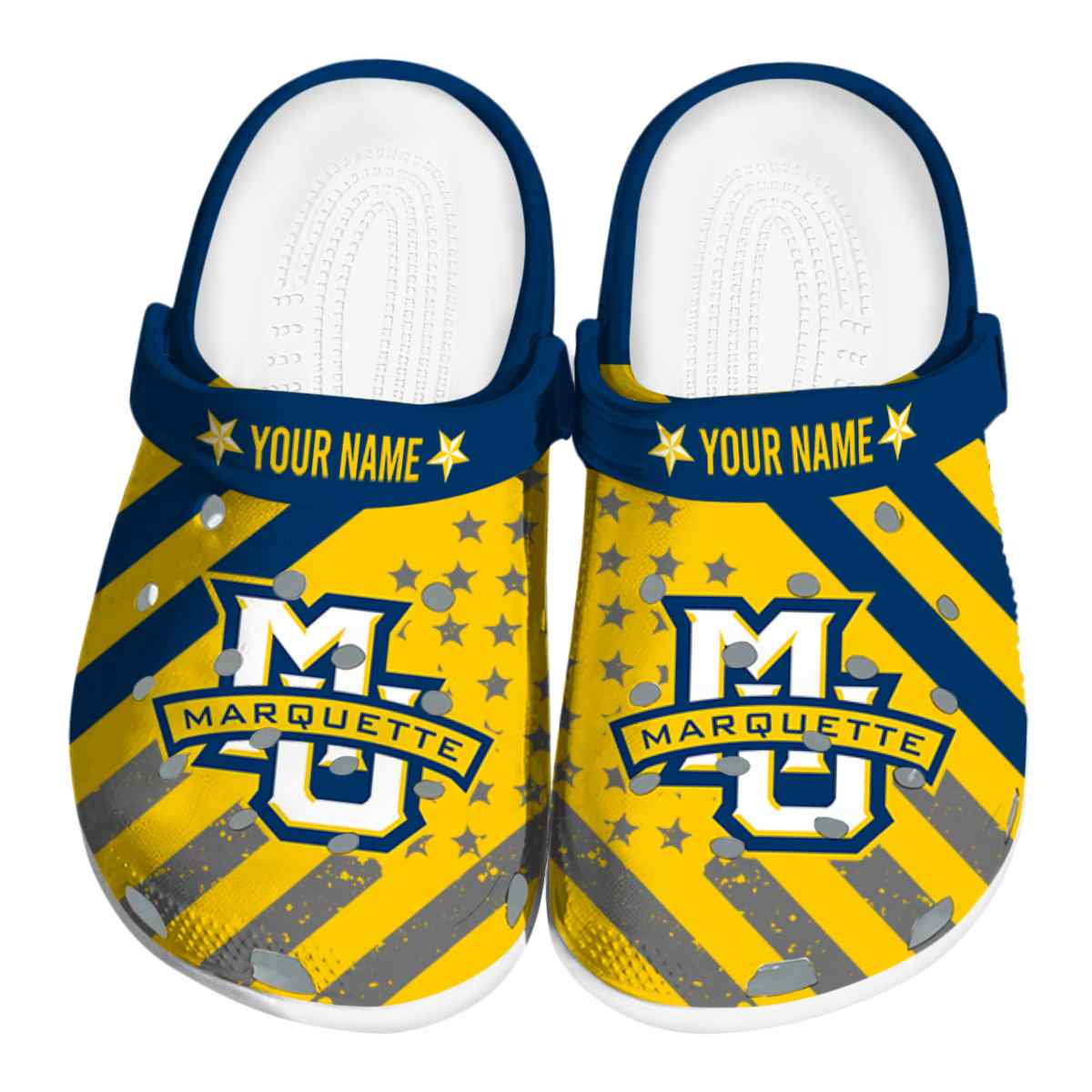 Marquette Golden Eagles NCAA Sport Crocs Crocband Clogs Shoes Comfortable For Men Women and Kids