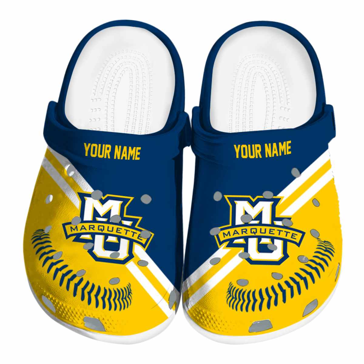 Marquette Golden Eagles NCAA Sport Crocs Crocband Clogs Shoes Comfortable For Men Women and Kids