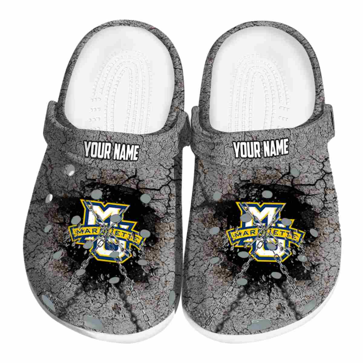 Marquette Golden Eagles NCAA Sport Crocs Crocband Clogs Shoes Comfortable For Men Women and Kids