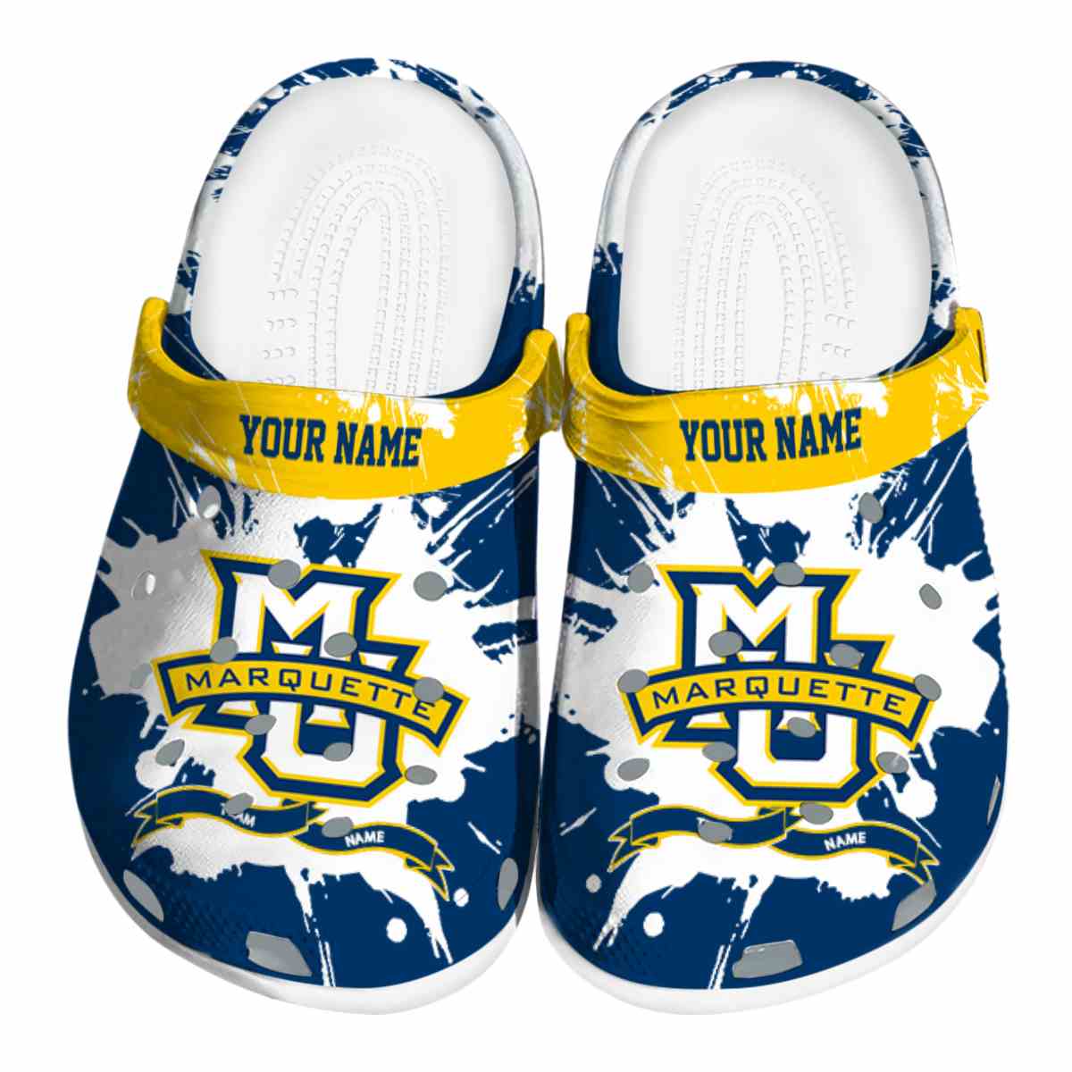 Marquette Golden Eagles NCAA Sport Crocs Crocband Clogs Shoes Comfortable For Men Women and Kids