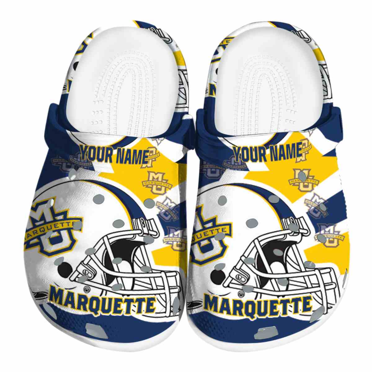 Marquette Golden Eagles NCAA Sport Crocs Crocband Clogs Shoes Comfortable For Men Women and Kids