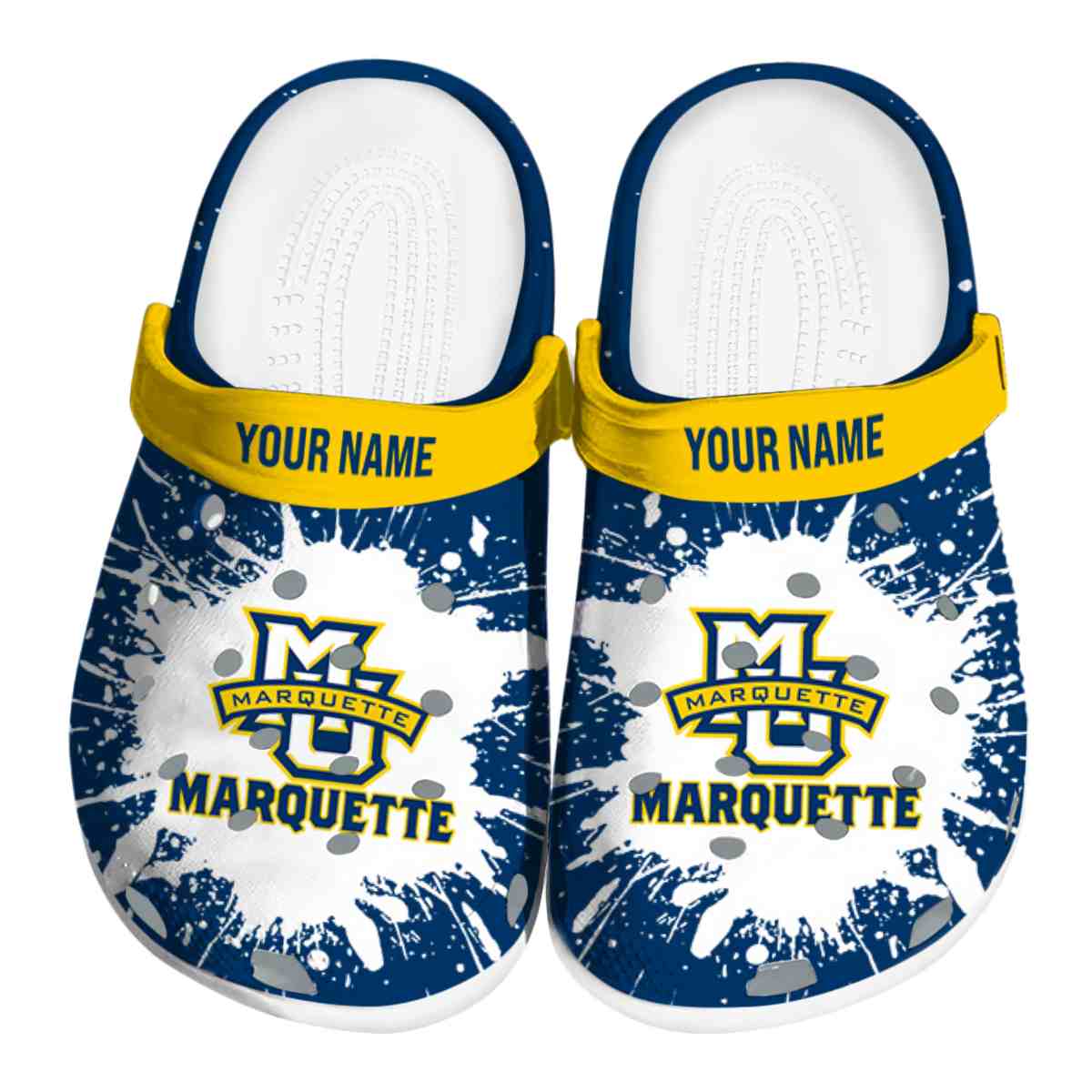 Marquette Golden Eagles NCAA Sport Crocs Crocband Clogs Shoes Comfortable For Men Women and Kids