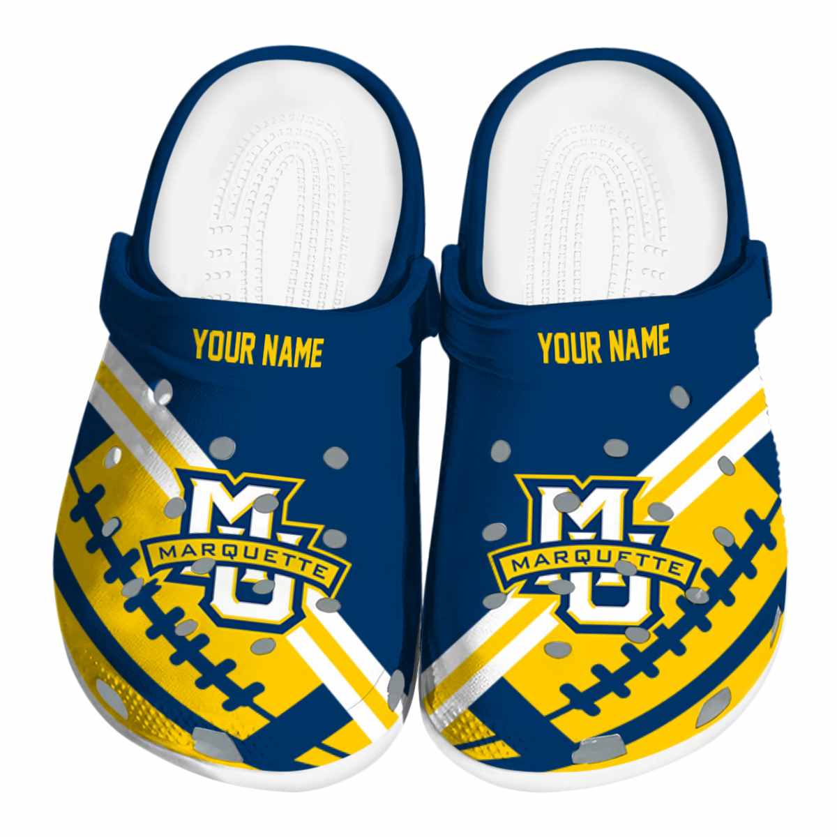 Marquette Golden Eagles NCAA Sport Crocs Crocband Clogs Shoes Comfortable For Men Women and Kids