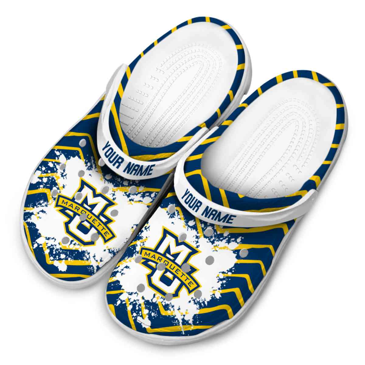 Marquette Golden Eagles NCAA Sport Crocs Crocband Clogs Shoes Comfortable For Men Women and Kids - Image 4