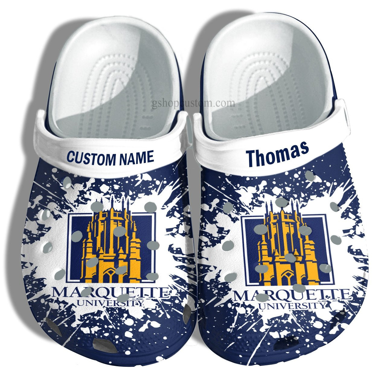 Marquette University Graduation Gifts Croc Shoes Customize- Admission Gift Shoes