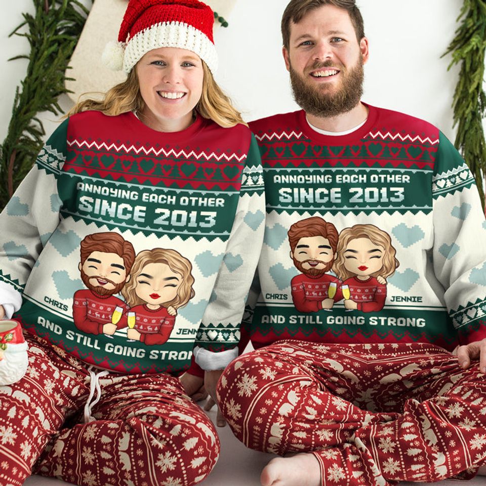 Marry Someone You Want To Annoy Forever - Couple Personalized Ugly Sweatshirt - Christmas Gift For Husband Wife, Anniversary - Image 2