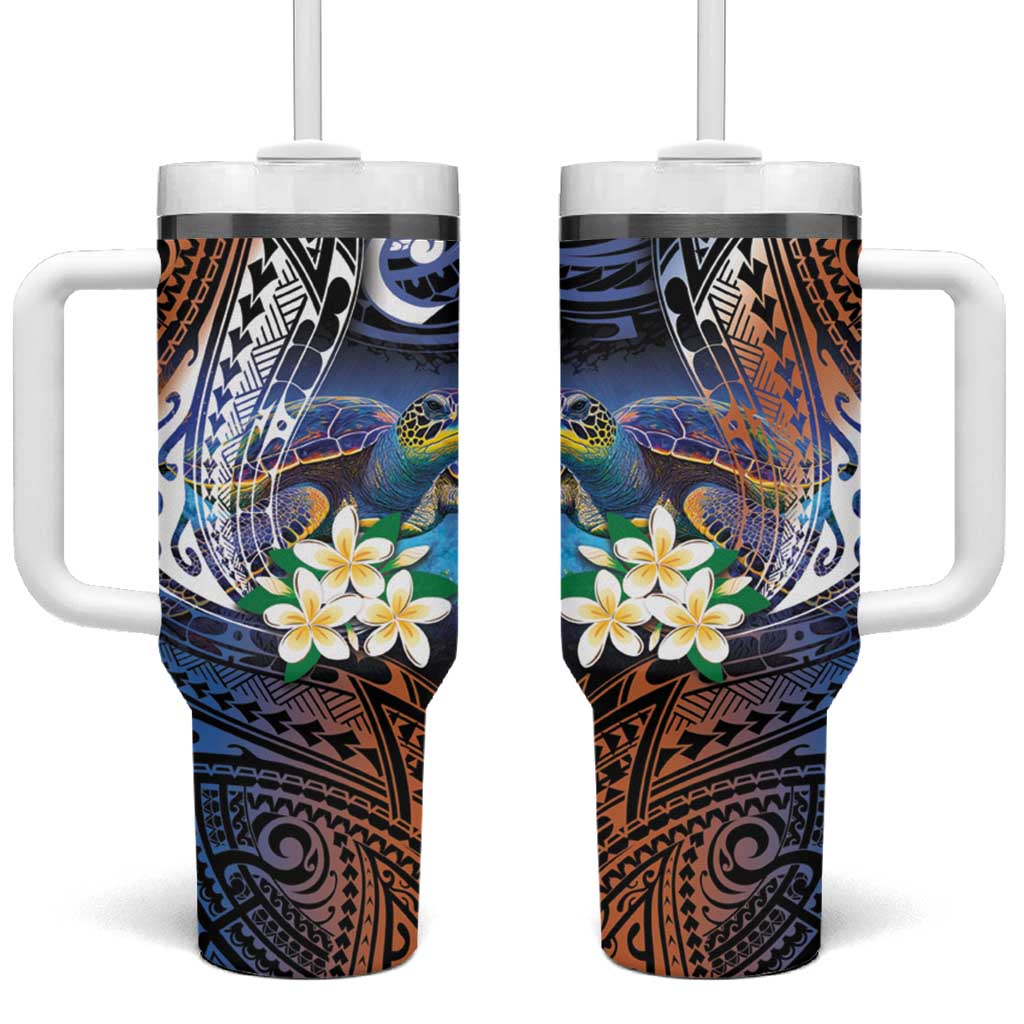 Marshall Islands Kwajalein Atoll Plumeria Sea Turtle with Polynesian Tribal Custom Stanley Cup 40 oz 30 oz Tumbler With HandleTVC2301358