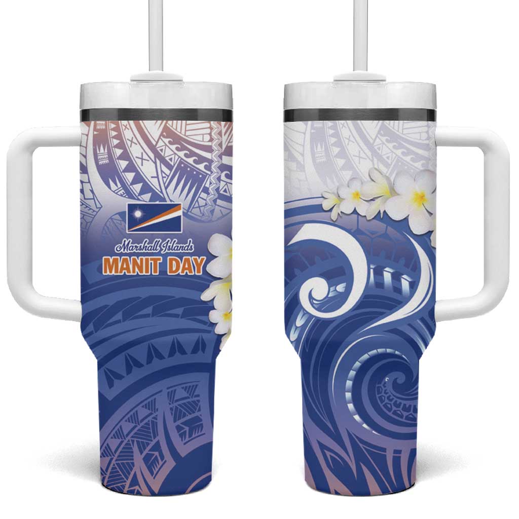 Marshall Islands Manit Day Plumeria and Polynesian Tribal Custom Stanley Cup 40 oz 30 oz Tumbler With HandleTVC2301401