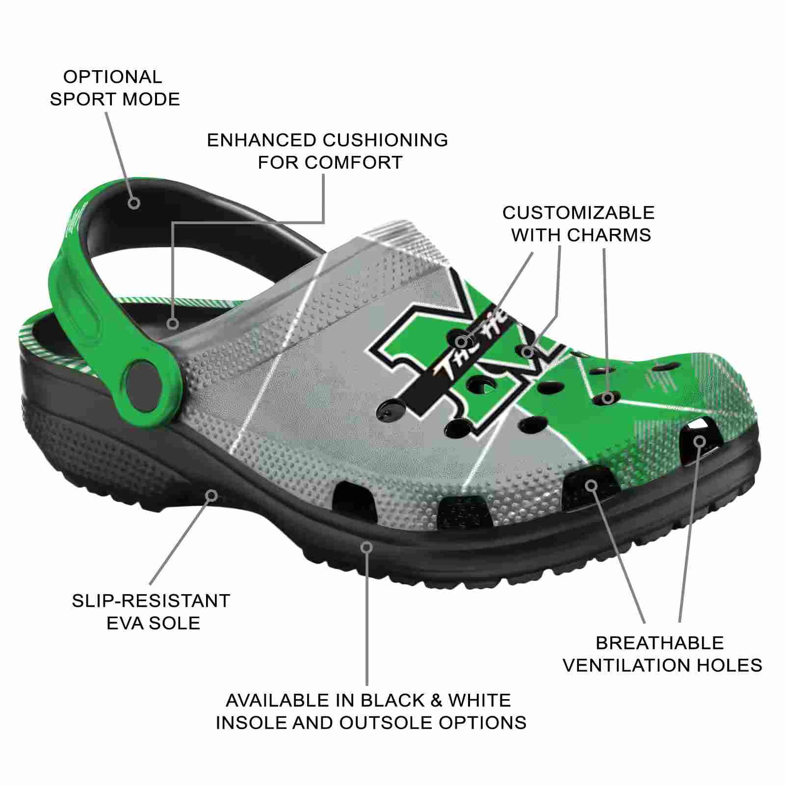 Marshall Thundering Herd Geometric Background ClogTVC1801820 - Image 5