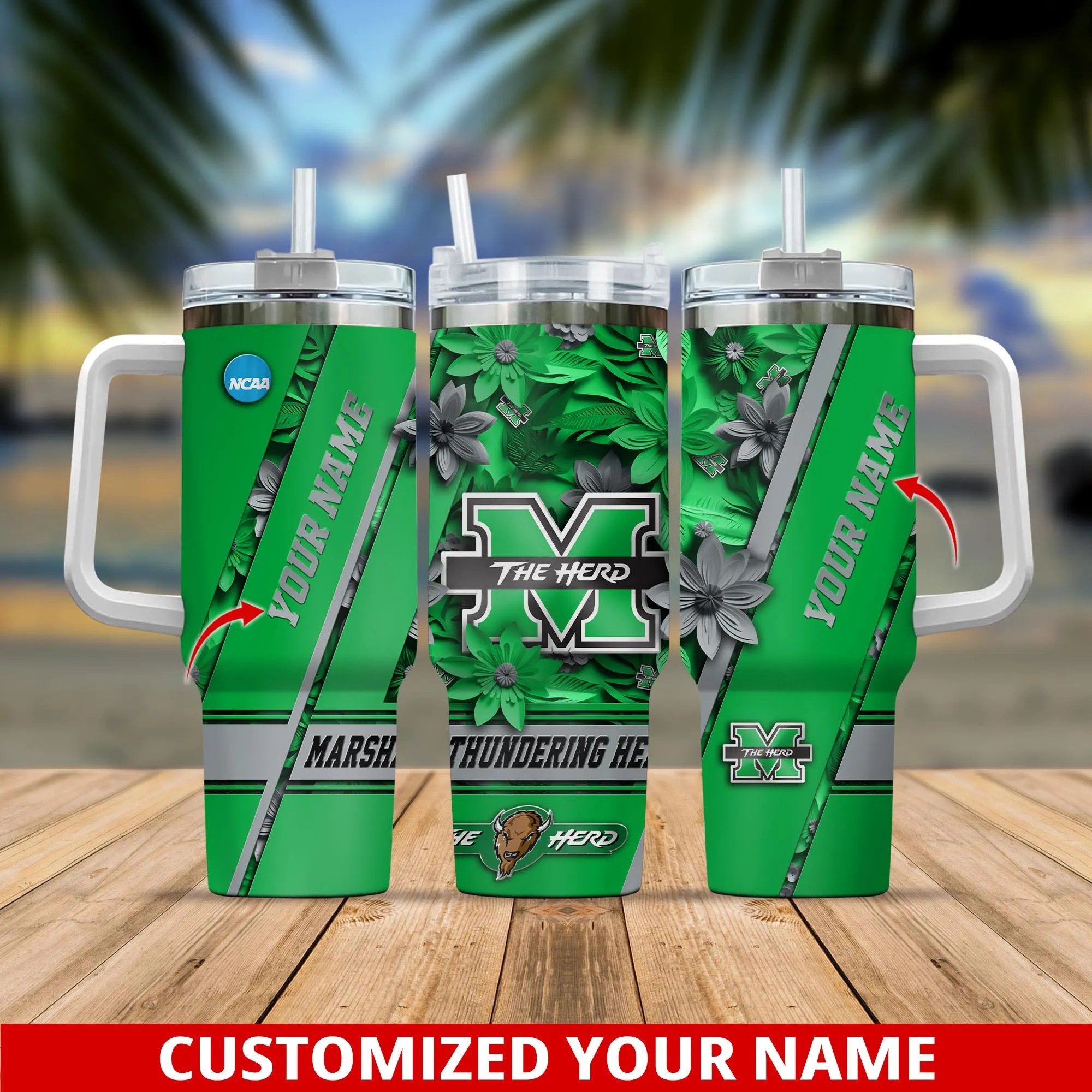 Marshall Thundering Herd NCAA Custom Stanley Cup 40 oz 30 oz Tumbler With HandleTVC230103