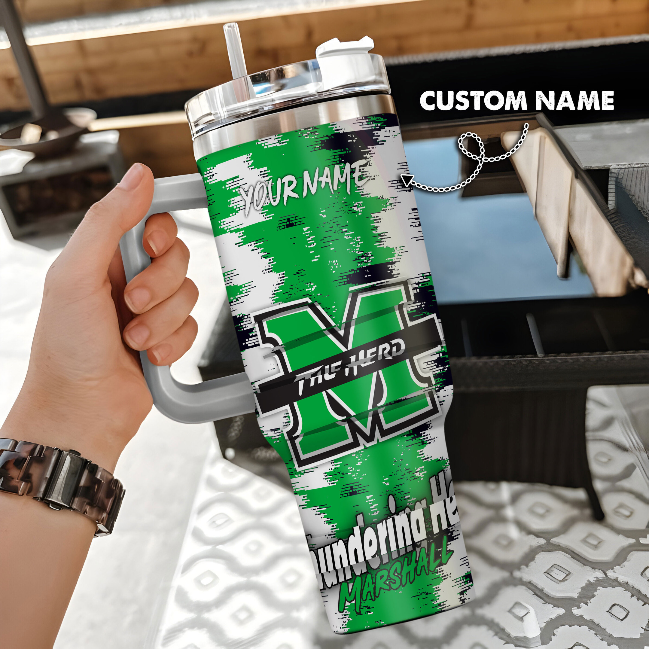 Marshall Thundering Herd NCAA Custom Stanley Cup 40 oz 30 oz Tumbler With HandleTVC230110
