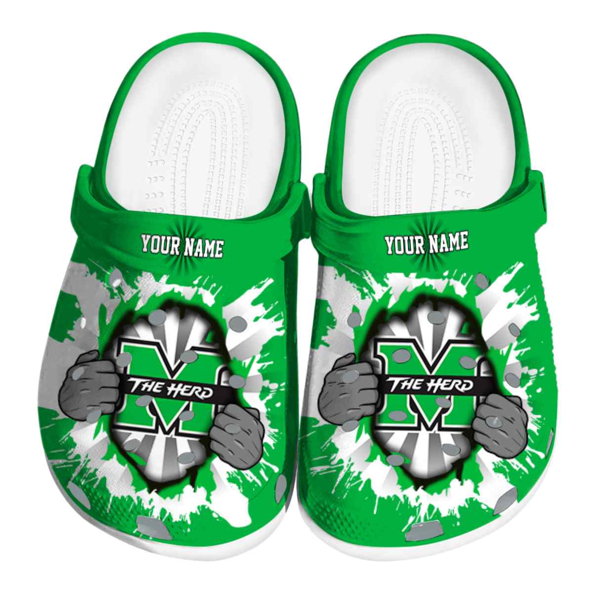 Marshall Thundering Herd NCAA Sport Crocs Crocband Clogs Shoes Comfortable For Men Women and Kids