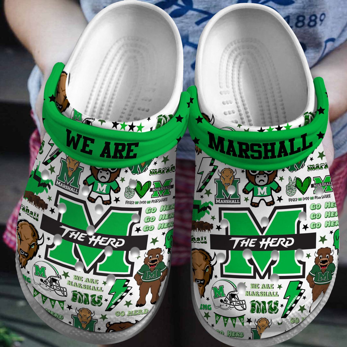 Marshall Thundering Herd NCAA Sport Crocs Crocband Clogs Shoes Comfortable For Men Women and Kids