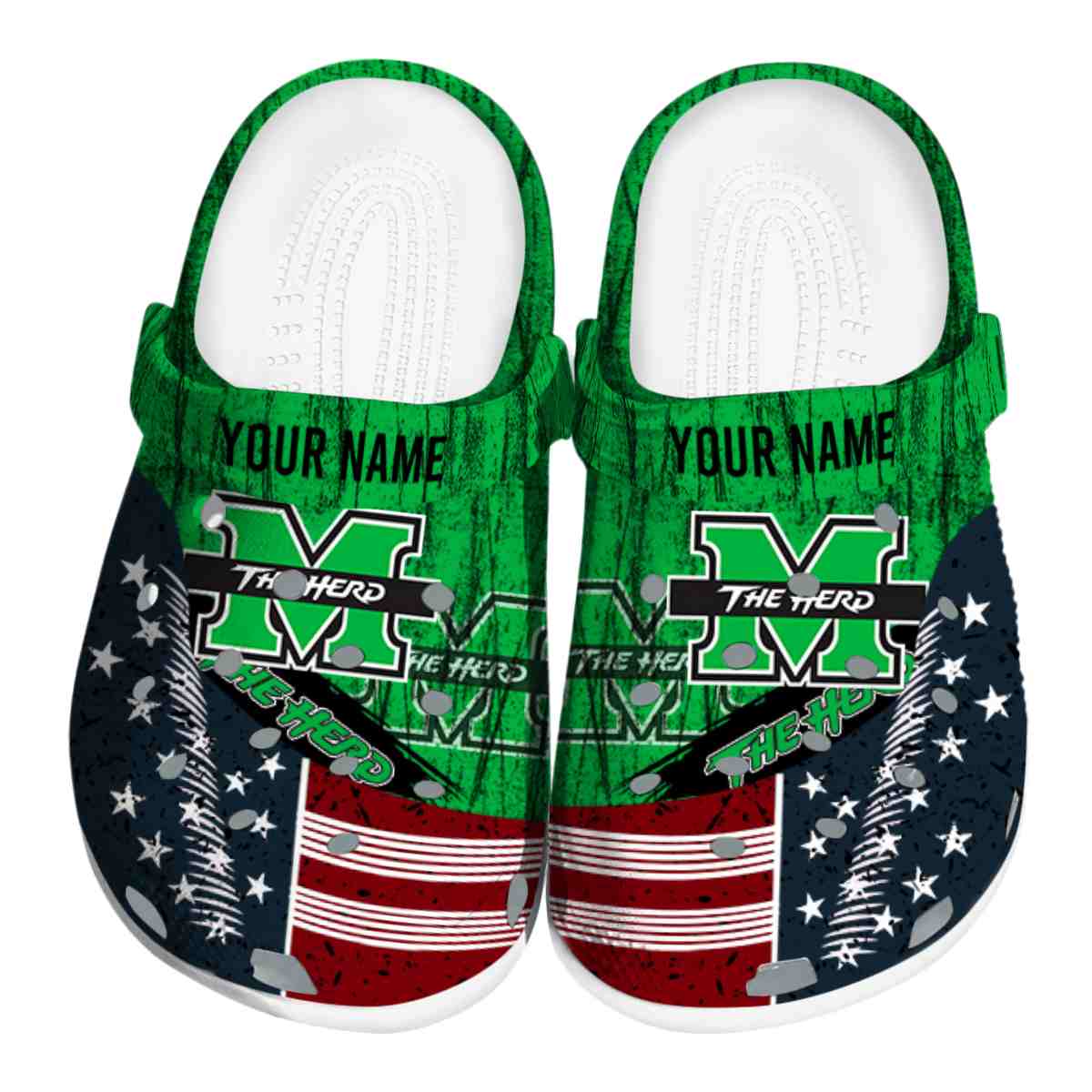 Marshall Thundering Herd NCAA Sport Crocs Crocband Clogs Shoes Comfortable For Men Women and Kids
