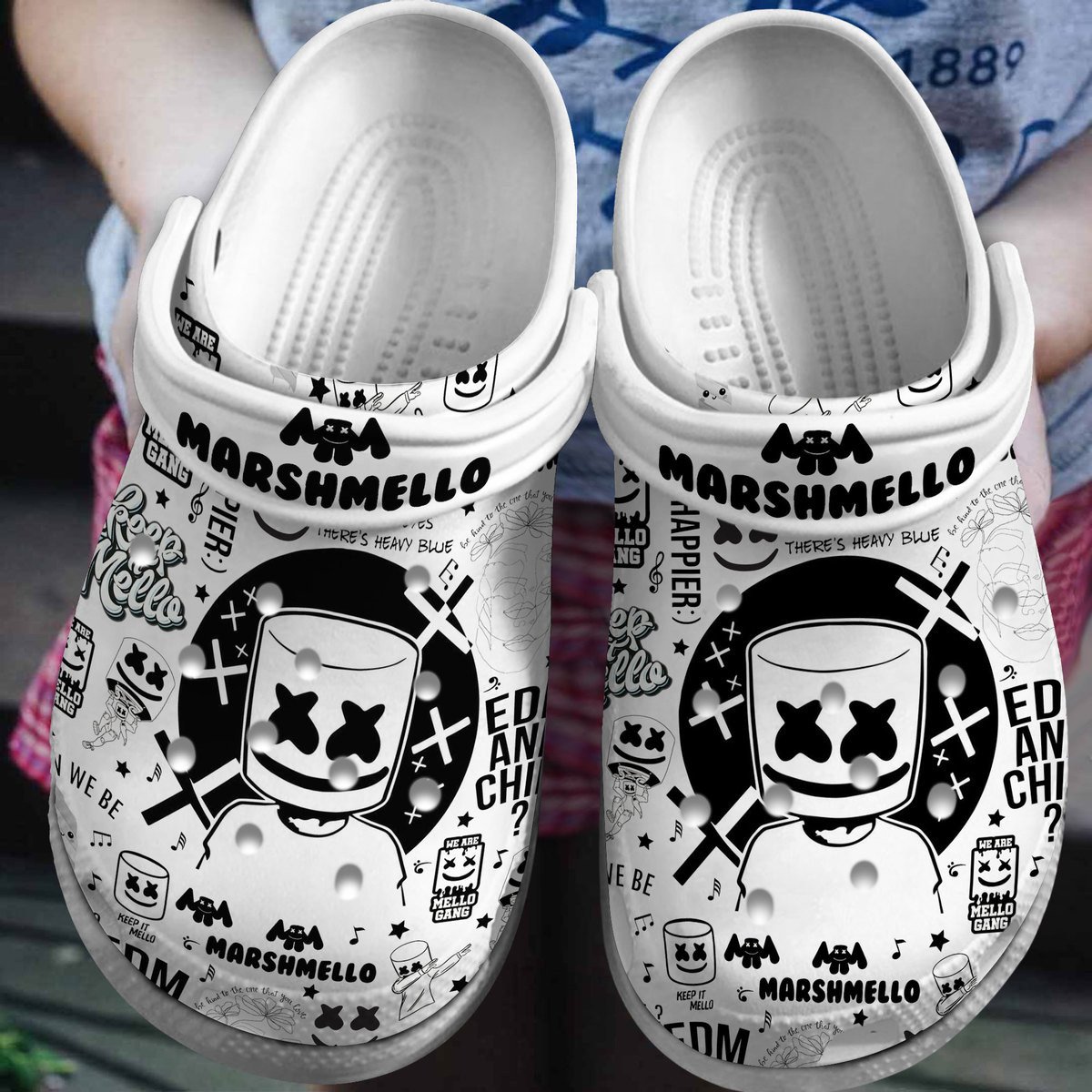 Marshmello Music Crocs Crocband Clogs Shoes Comfortable For Men Women and Kids