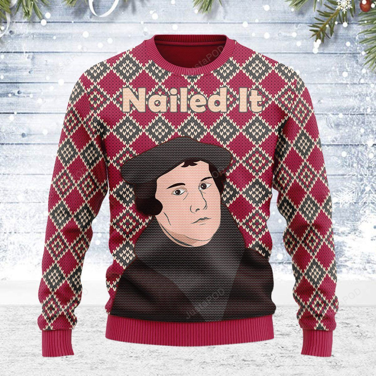 Martin Luther Ugly Christmas Sweater Adult 3D Funny Matching for family