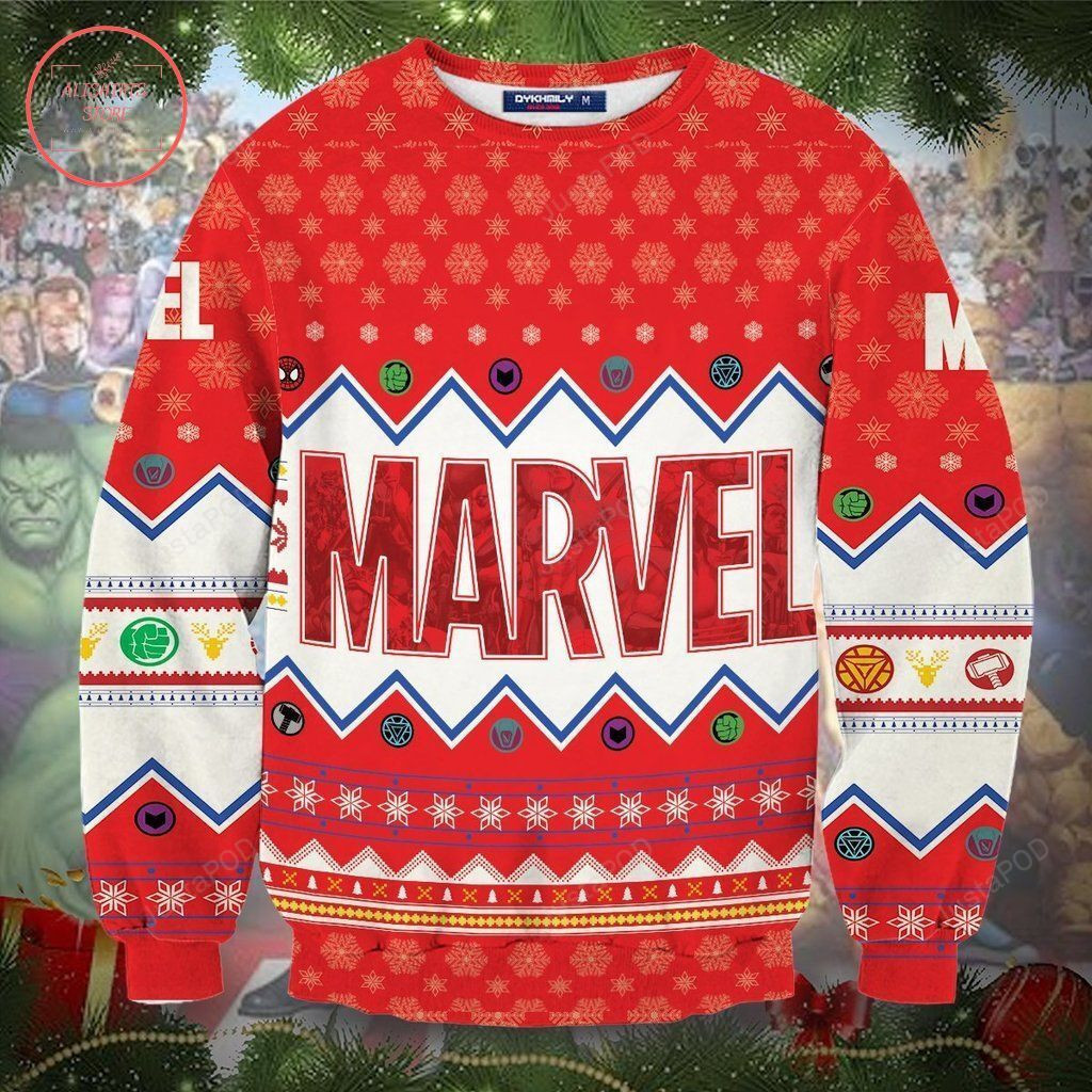 Marvel Christmas Unisex Ugly Christmas Sweater Adult 3D Funny Matching for family