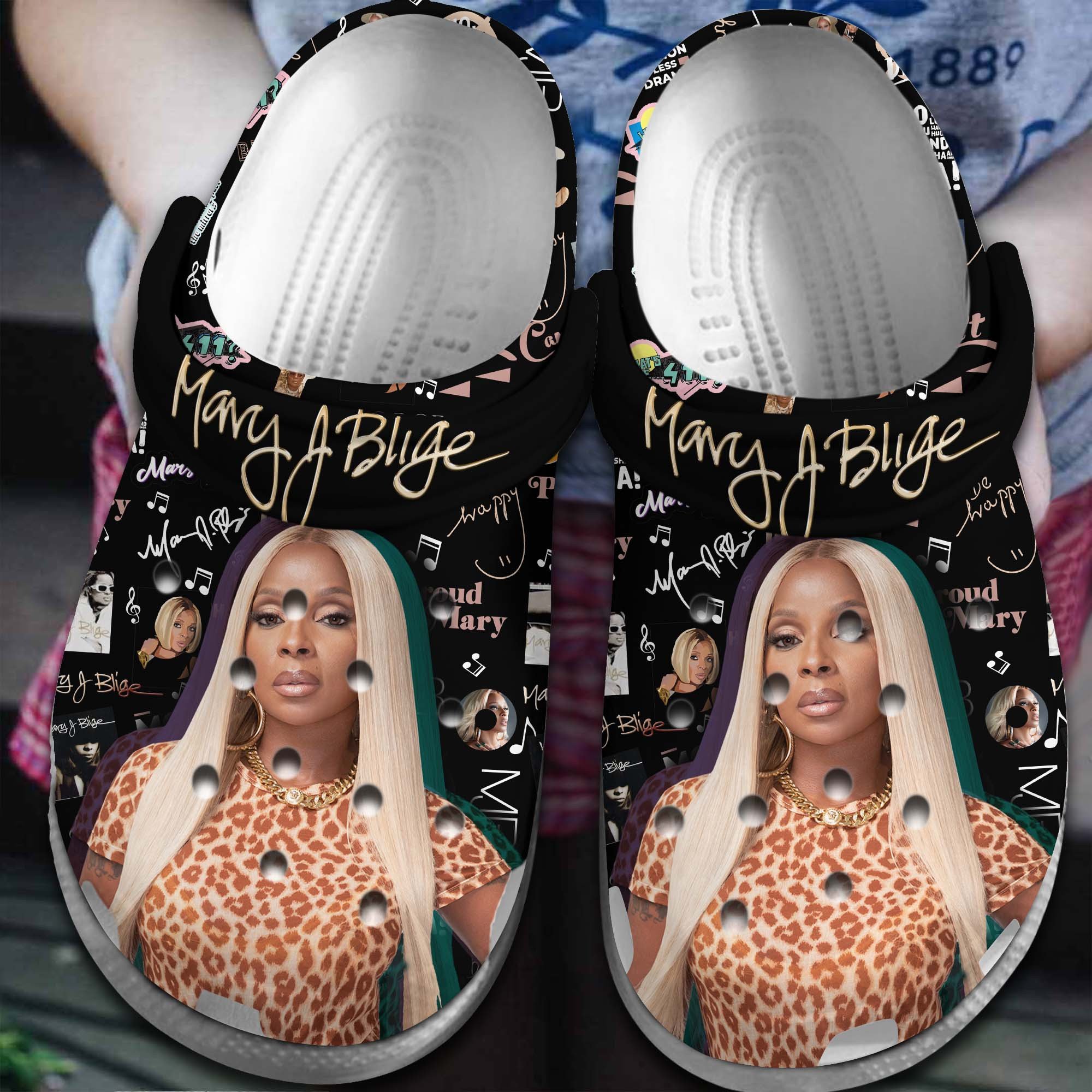 Mary J Blige Singer Music Crocs Crocband Clogs Shoes Comfortable For Men Women and Kids