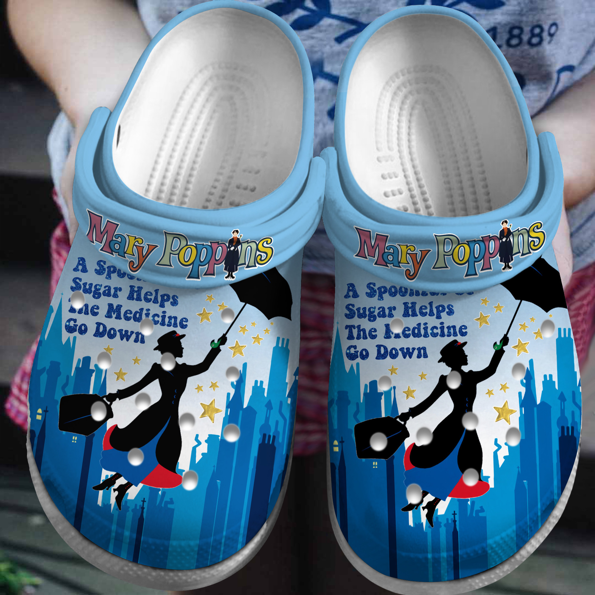 Mary Poppins Movie Crocs Crocband Clogs Shoes Comfortable For Men Women and Kids