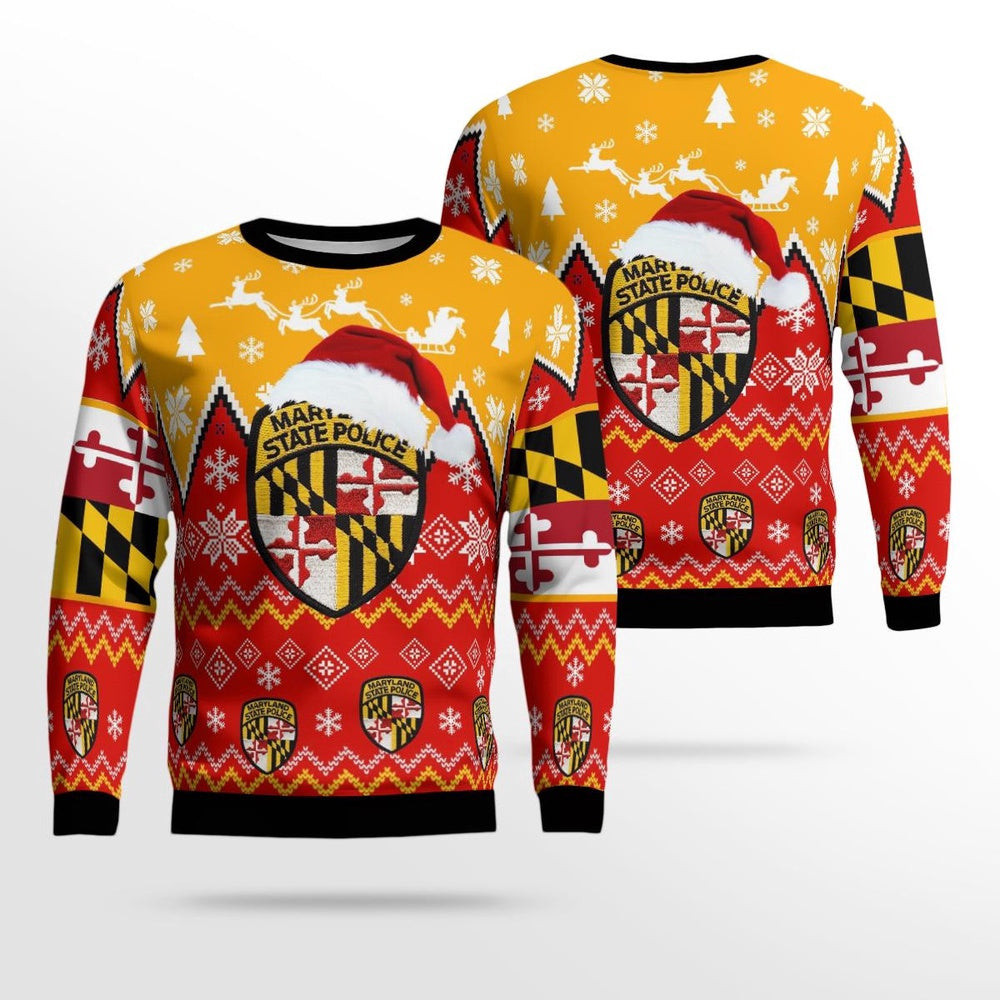 Maryland State Police AOP Xmas Unisex Sweater Christmas Gifts For Men Women