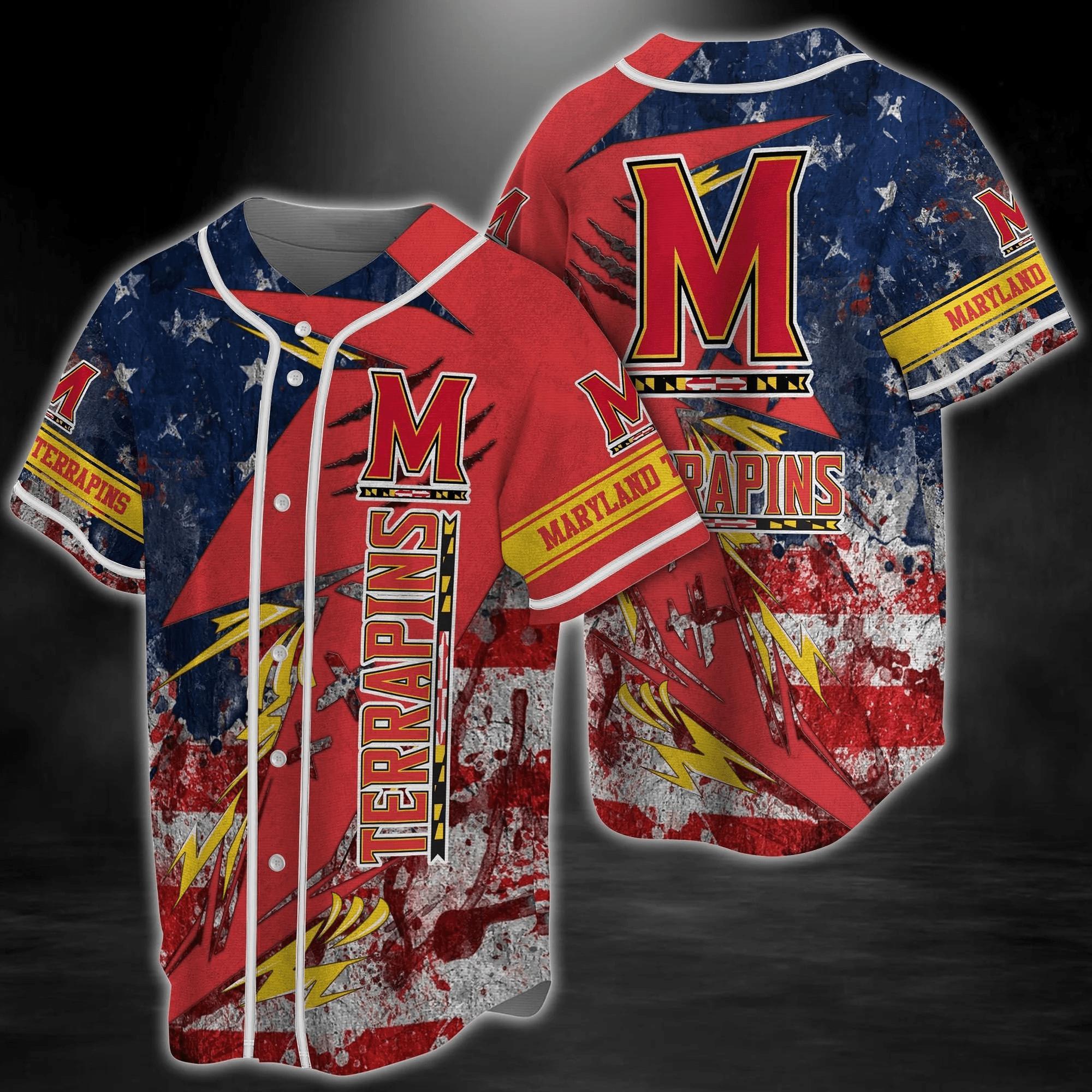 Maryland Terrapins Ncaa Baseball Jersey Shirt Ã¢â‚¬â€œ Us Flag