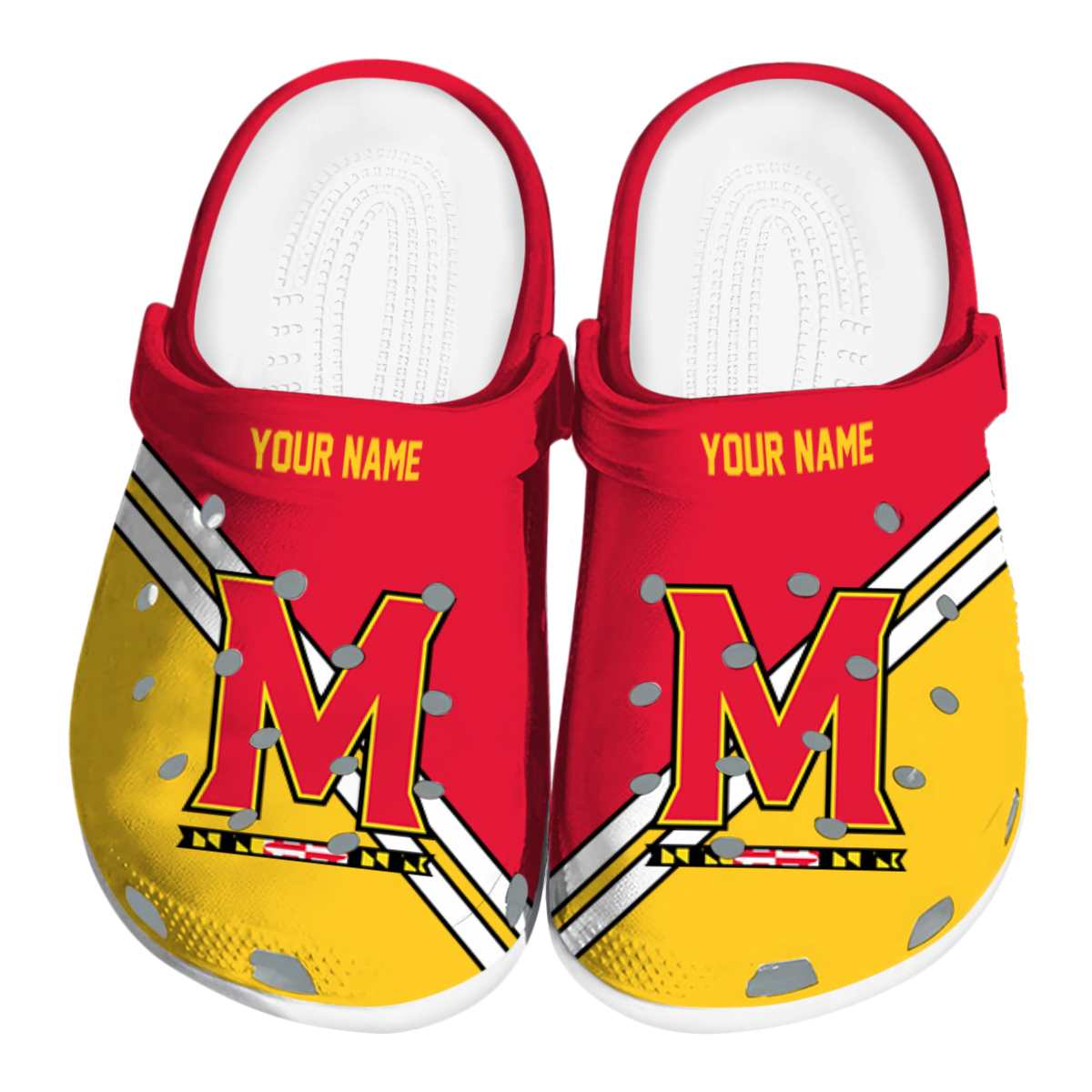 Maryland Terrapins NCAA Sport Crocs Crocband Clogs Shoes Comfortable For Men Women and Kids
