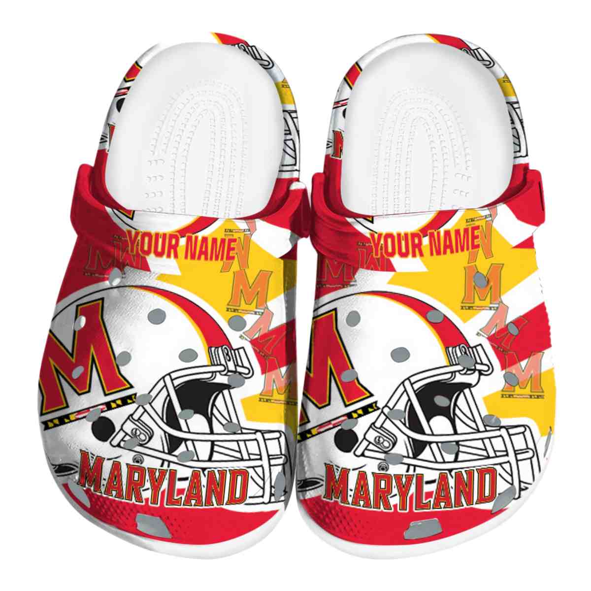 Maryland Terrapins NCAA Sport Crocs Crocband Clogs Shoes Comfortable For Men Women and Kids