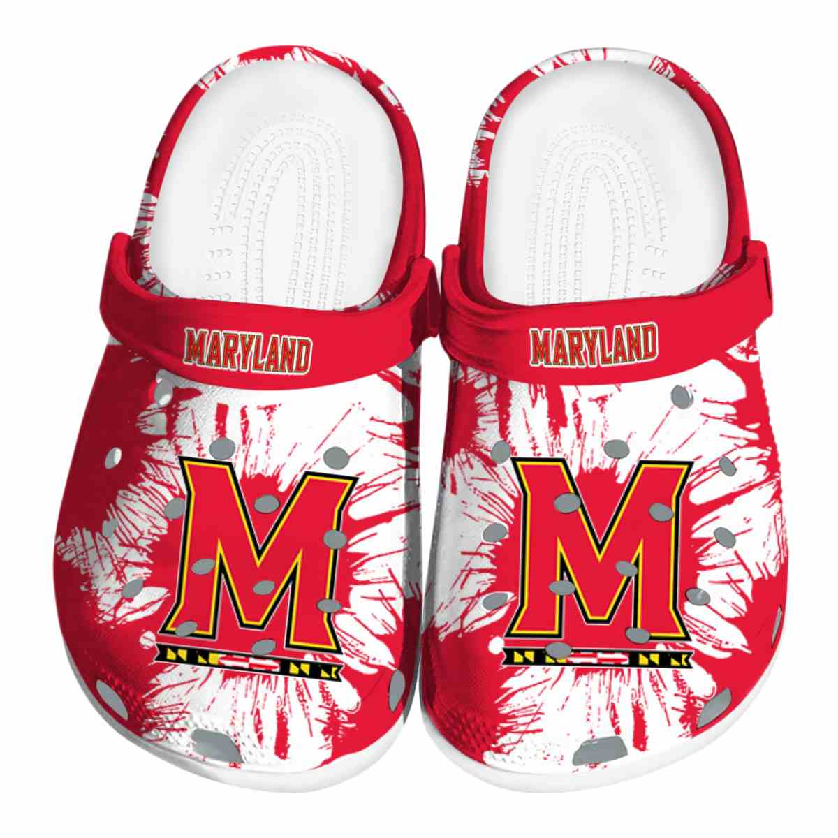 Maryland Terrapins NCAA Sport Crocs Crocband Clogs Shoes Comfortable For Men Women and Kids