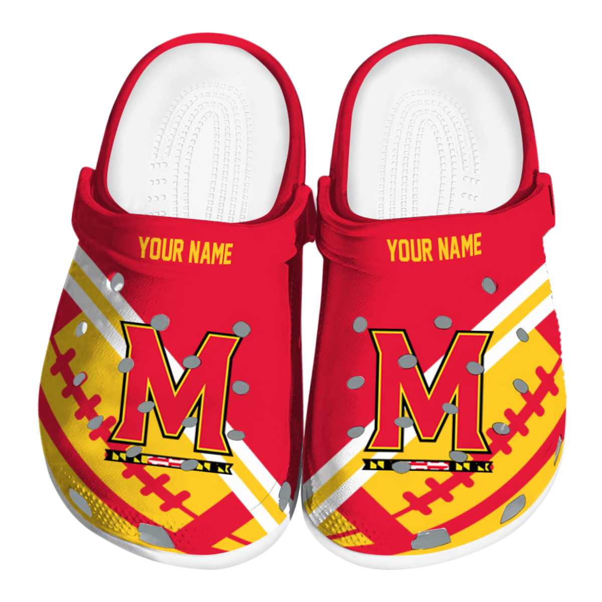Maryland Terrapins NCAA Sport Crocs Crocband Clogs Shoes Comfortable For Men Women and Kids