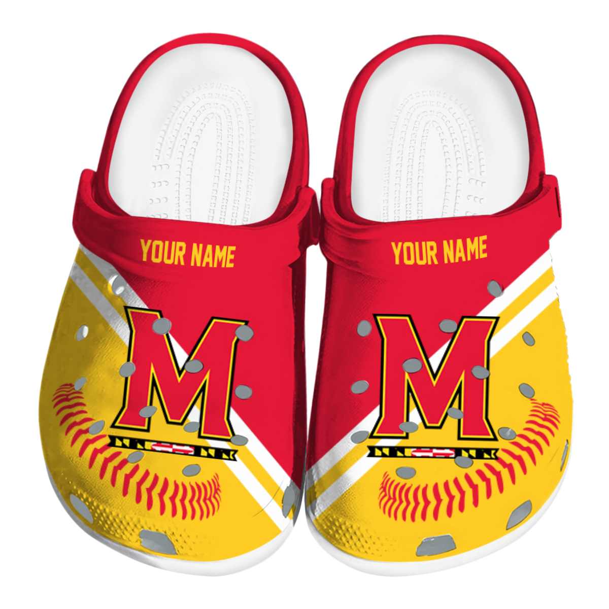Maryland Terrapins NCAA Sport Crocs Crocband Clogs Shoes Comfortable For Men Women and Kids