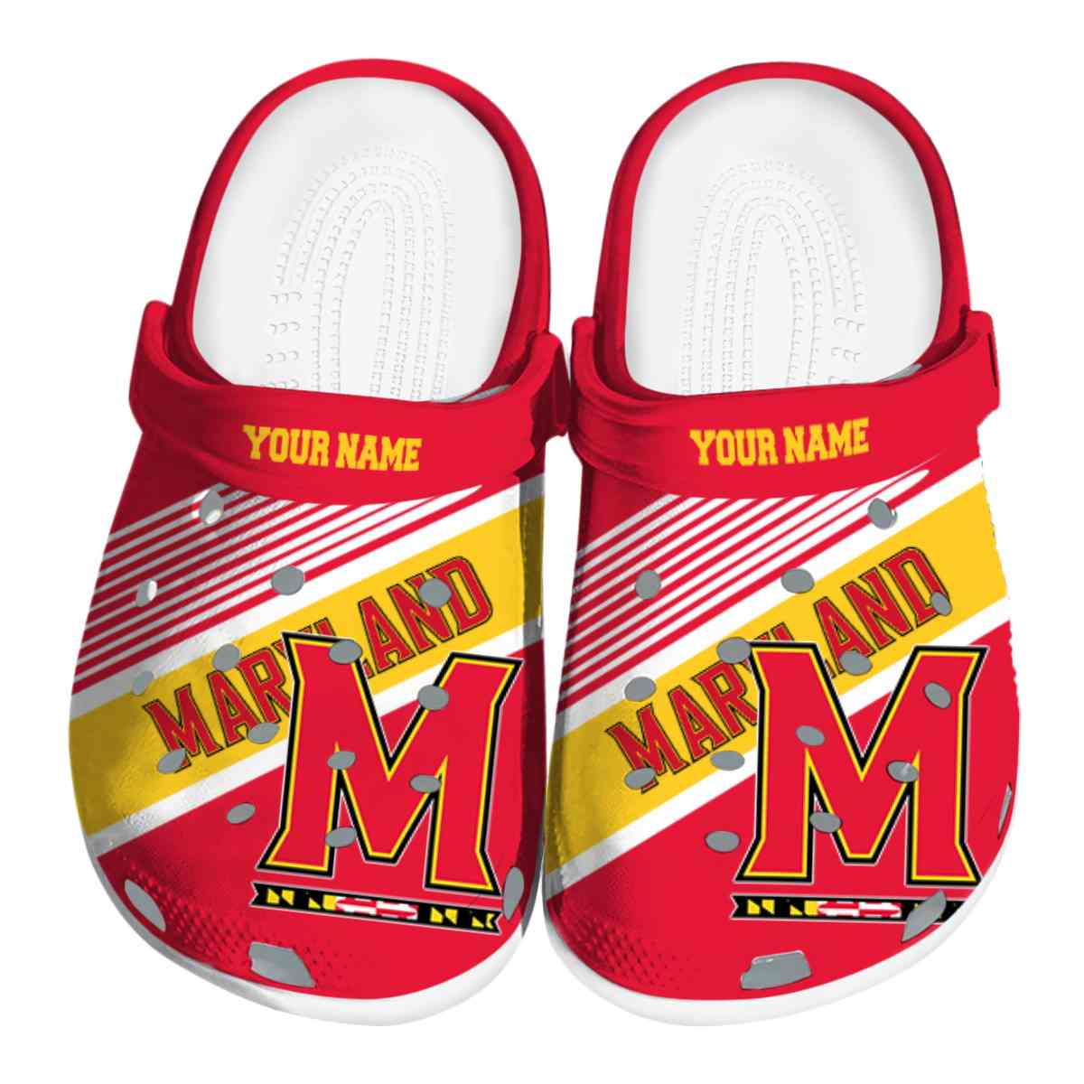 Maryland Terrapins NCAA Sport Crocs Crocband Clogs Shoes Comfortable For Men Women and Kids