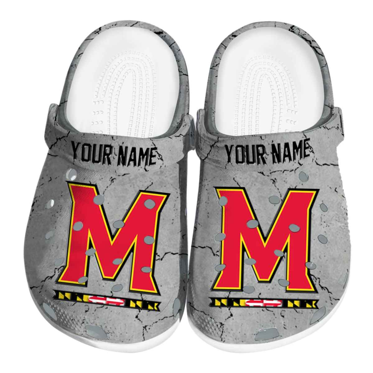 Maryland Terrapins NCAA Sport Crocs Crocband Clogs Shoes Comfortable For Men Women and Kids