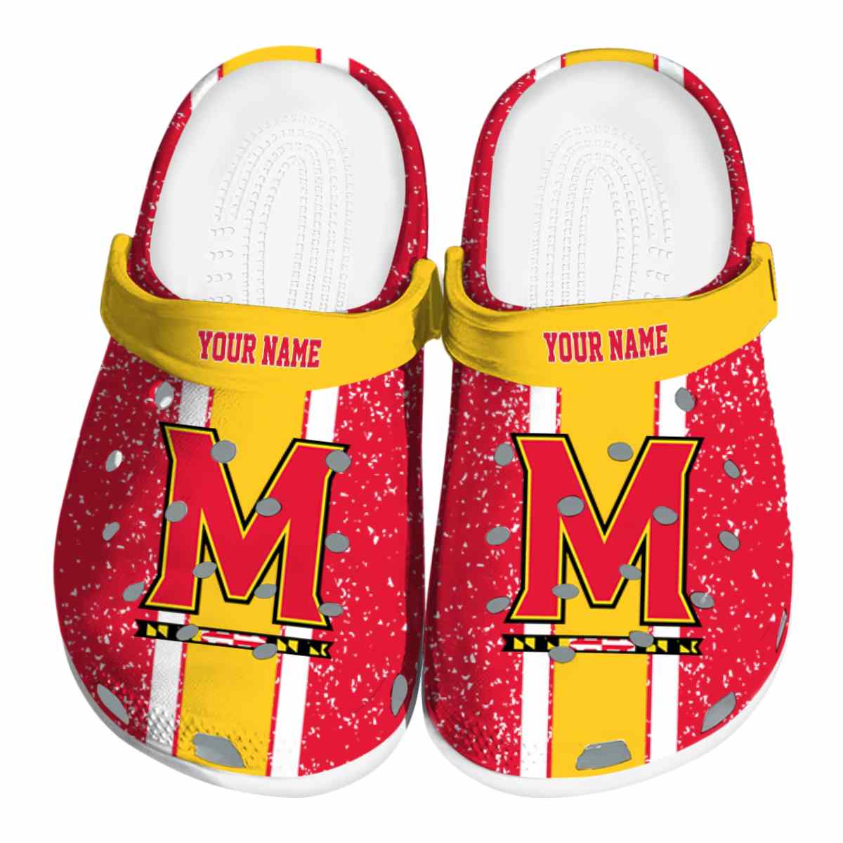 Maryland Terrapins NCAA Sport Crocs Crocband Clogs Shoes Comfortable For Men Women and Kids