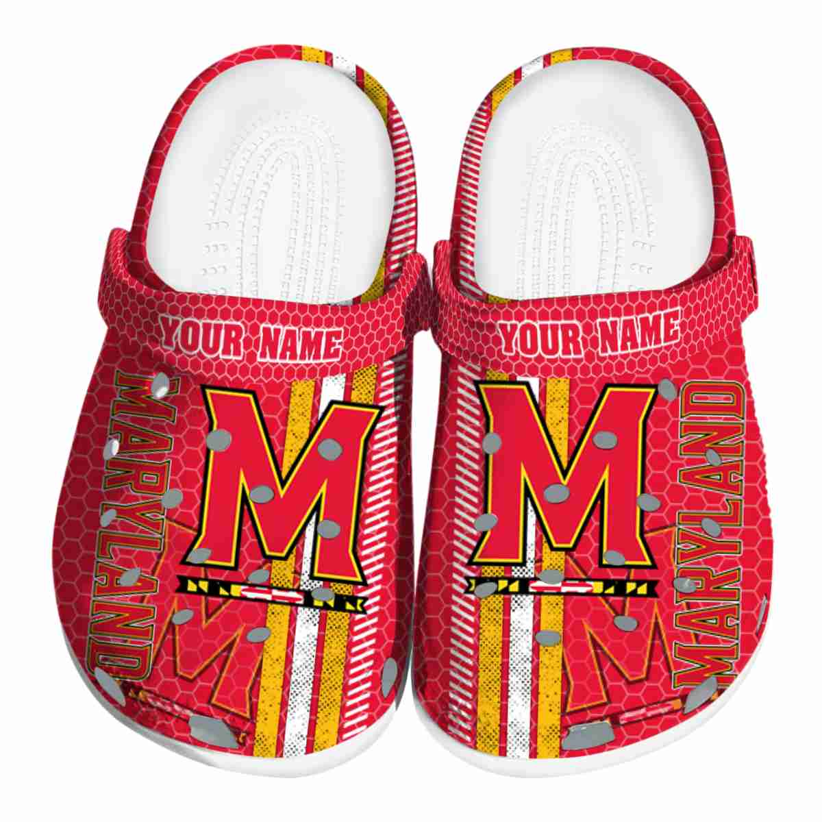 Maryland Terrapins NCAA Sport Crocs Crocband Clogs Shoes Comfortable For Men Women and Kids