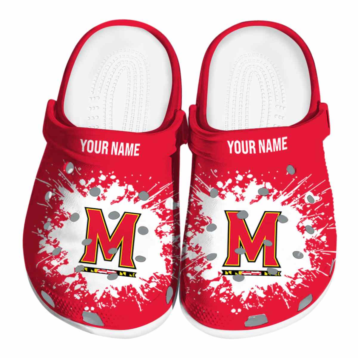Maryland Terrapins NCAA Sport Crocs Crocband Clogs Shoes Comfortable For Men Women and Kids