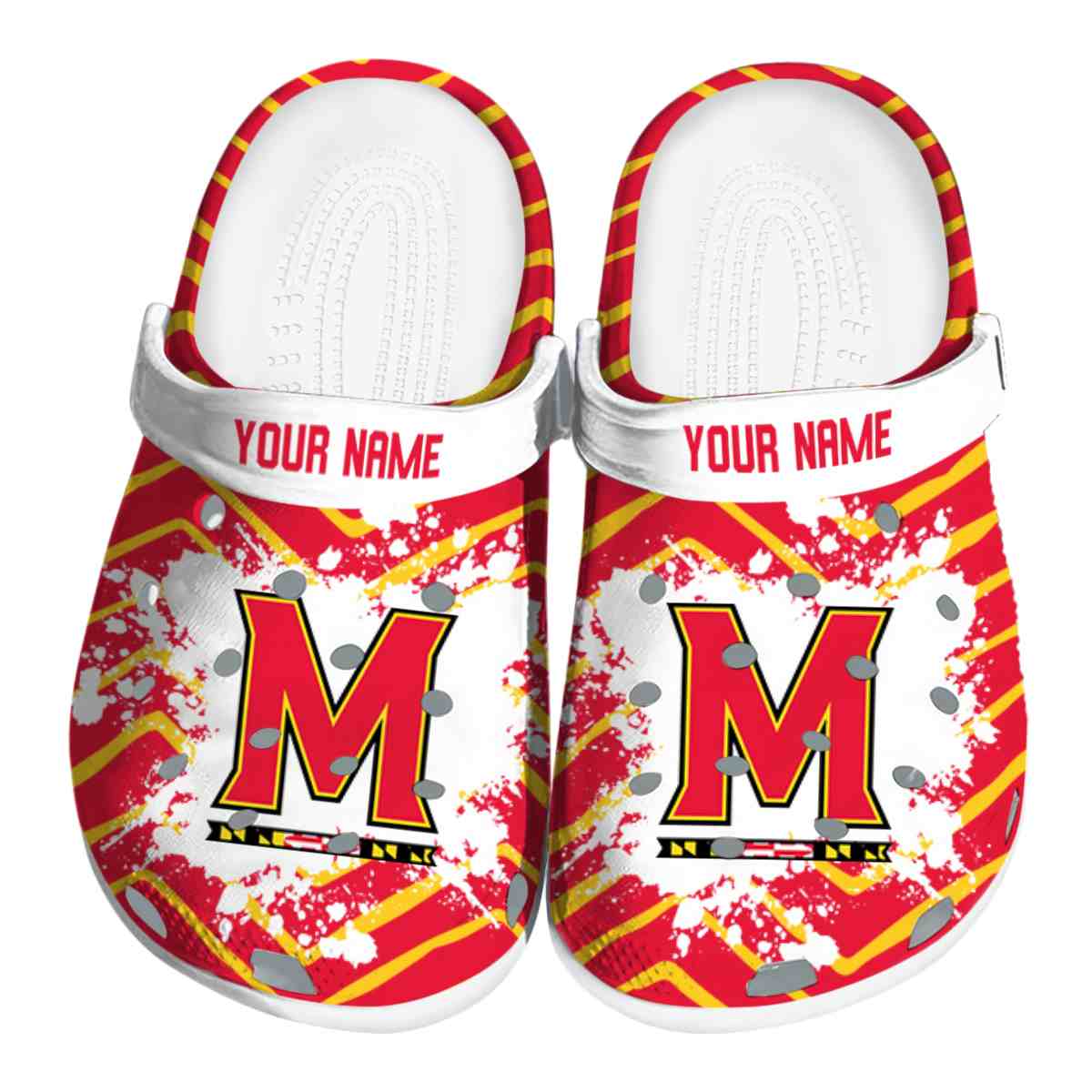 Maryland Terrapins NCAA Sport Crocs Crocband Clogs Shoes Comfortable For Men Women and Kids
