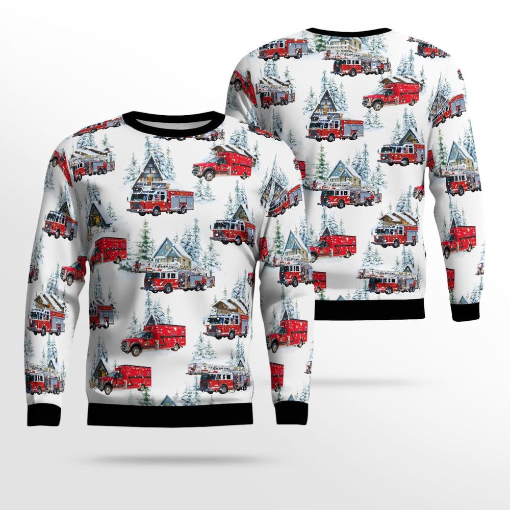 Mashpee Massachusetts Mashpee Fire Department AOP Ugly Sweater Christmas Unisex Sweaters Gift For Christmas