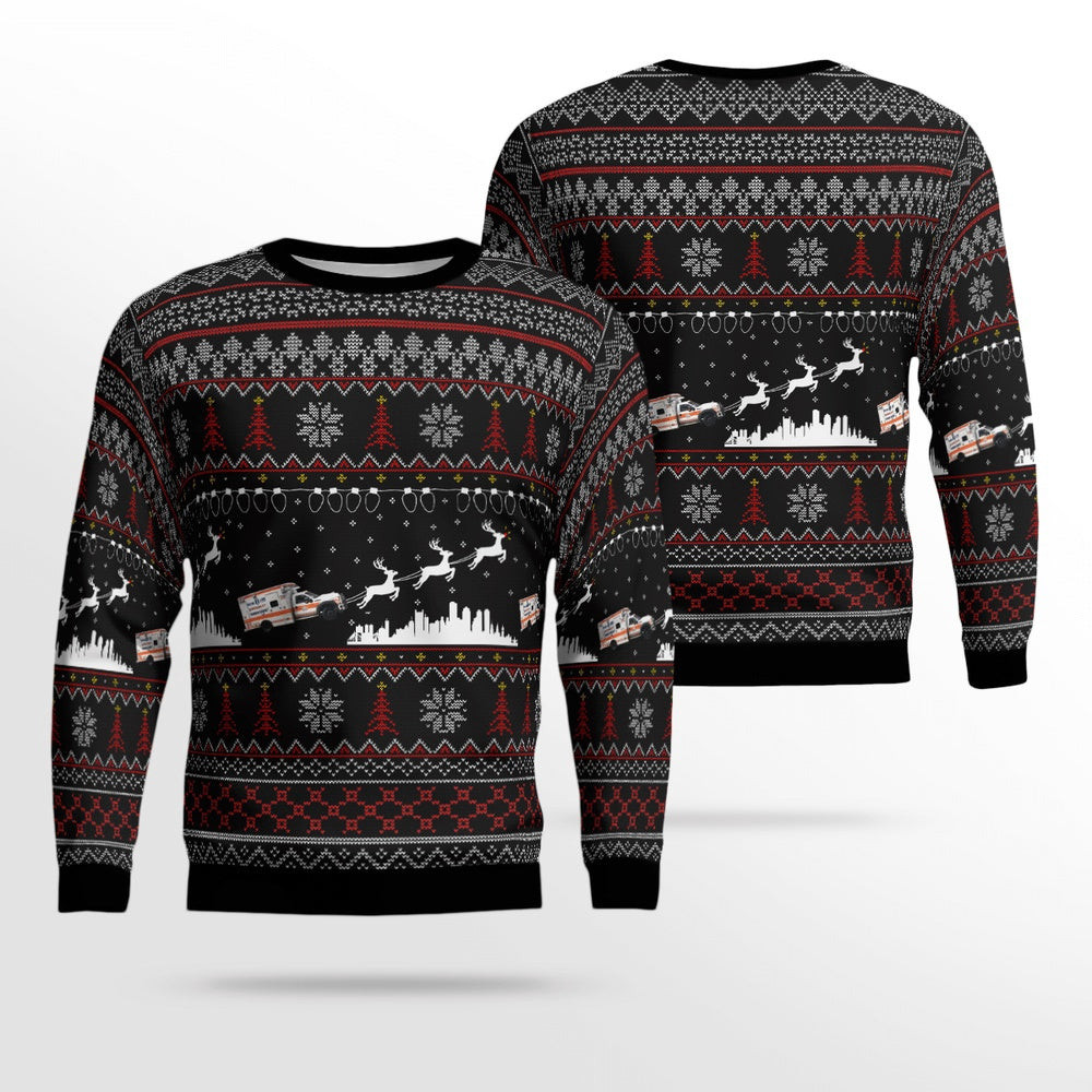 Massachusetts Boston EM Christmas Unisex Sweaters Gift For Christmas