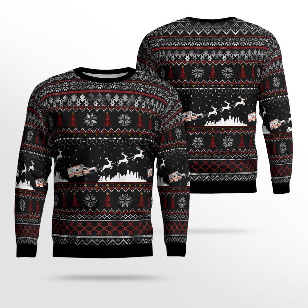 Massachusetts Boston EMS AOP Christmas Unisex Sweaters Gift For Christmas