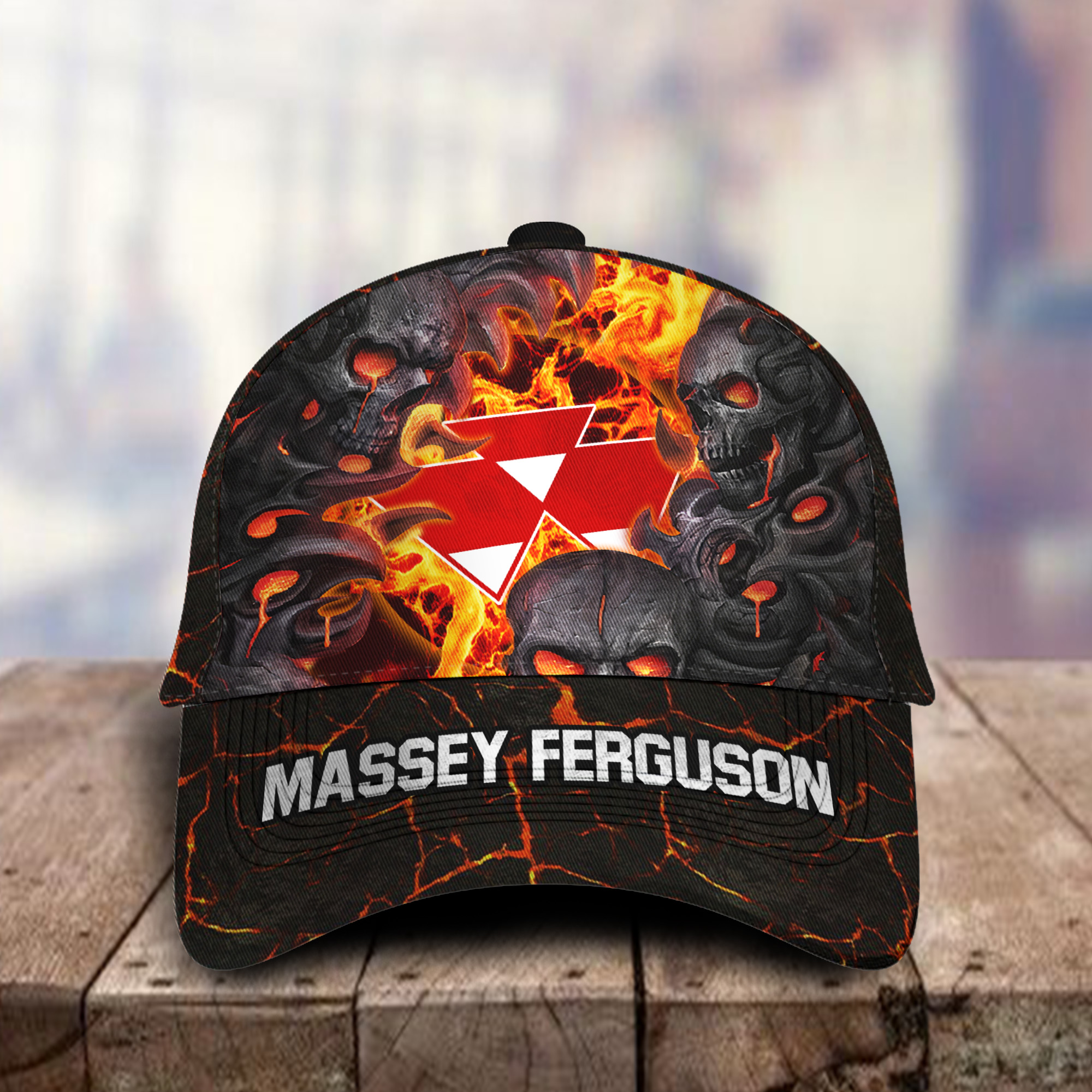 Massey Ferguson 3D Classic Cap Skull Fire Car Motor Brand Hats Trucker Hats Custom Hats Gifts For Men & Women
