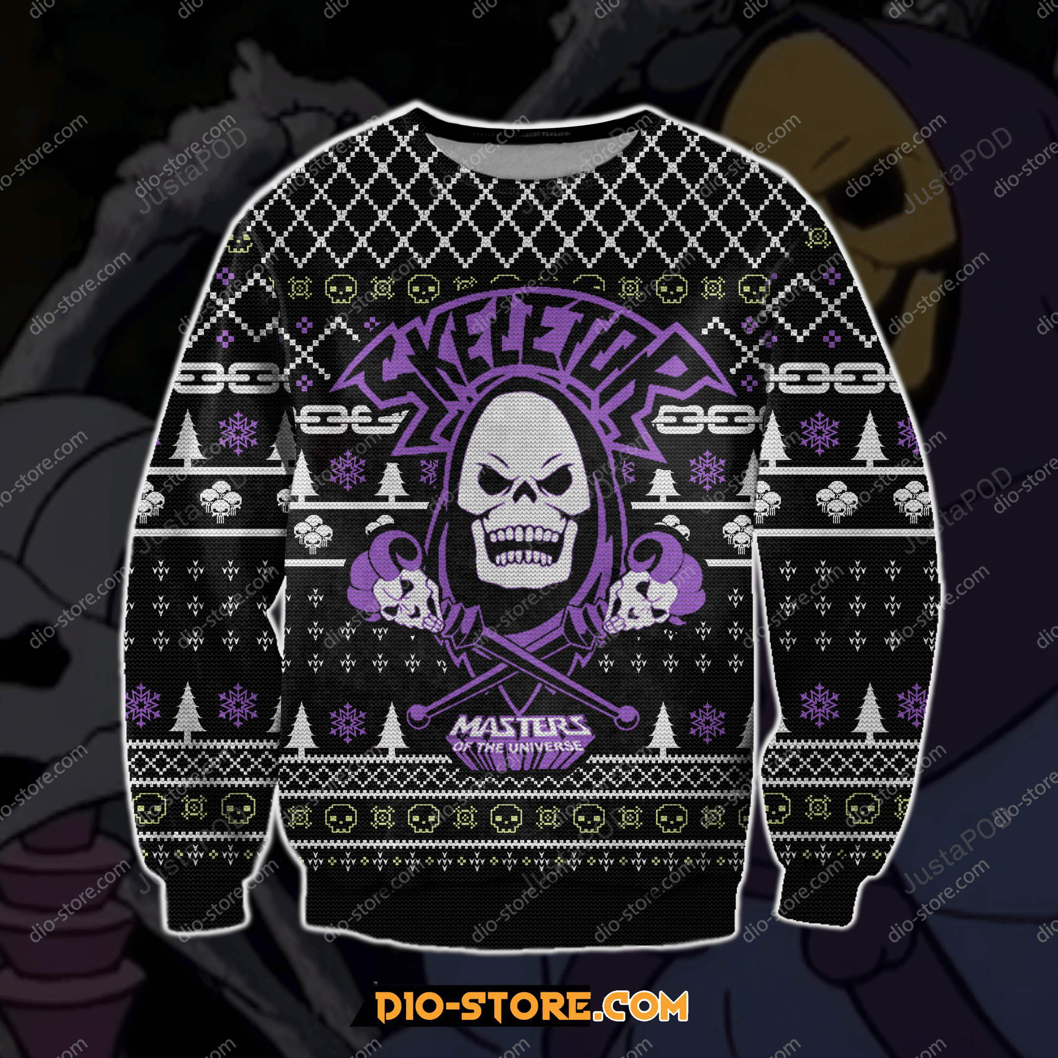 Masters Of The Universe Skeletor 3D Print Ugly Christmas Sweater Adult 3D Funny Matching for family