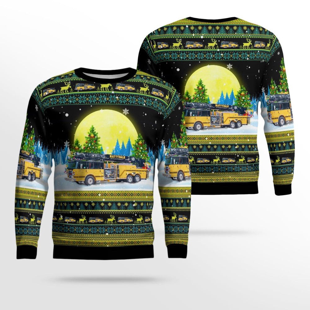 Mattydale New York Salina Consolidated Fire District Mattydale Fire Department AOP Ugly Sweater Christmas Unisex Sweaters Gift For Christmas