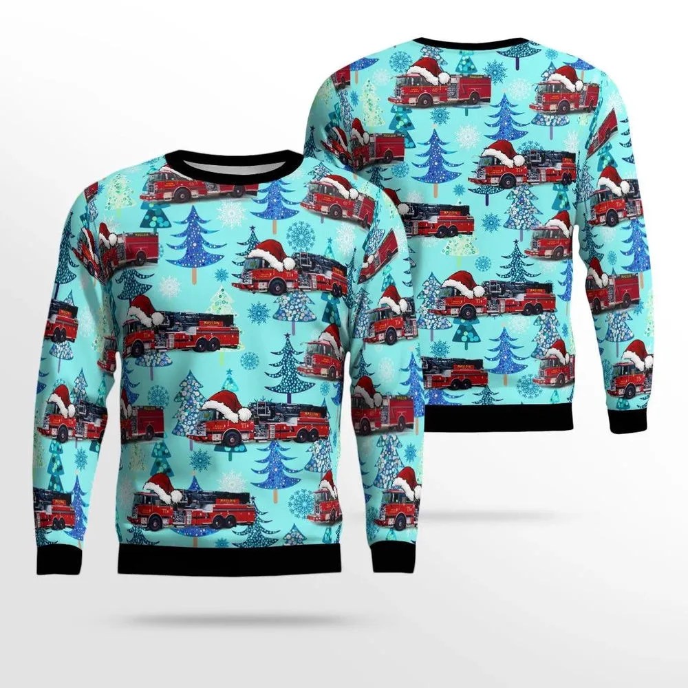 Mauldin South Carolina Mauldin Fire Department AOP Ugly Sweater Christmas Unisex Sweaters Gift For Christmas