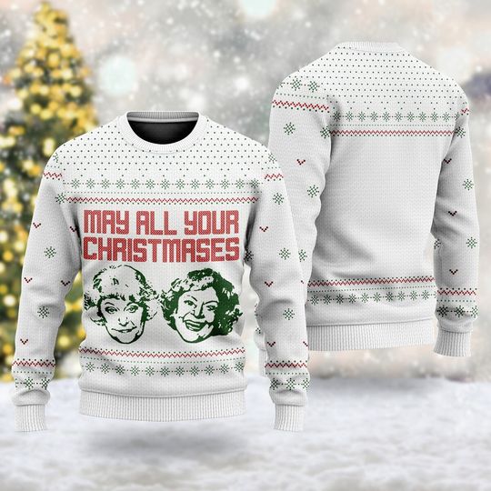 May All Your Christmases 3D All Over Printed T-shirt, US Sitcom Ugly Christmas Sweater - Image 3